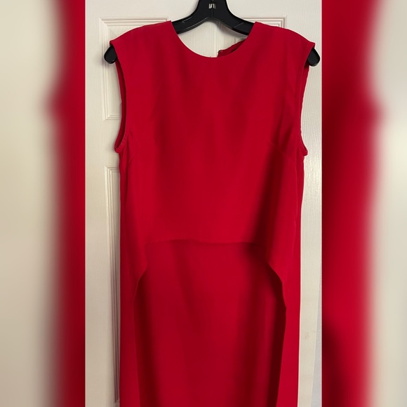 Mac London May Hi-lo Tunic Blouse in Red - Picture 4 of 6